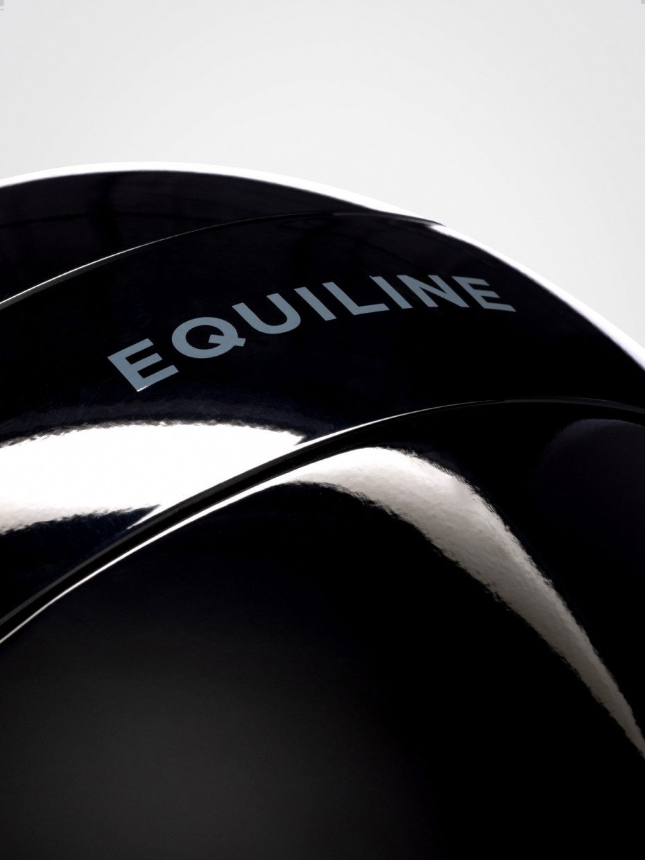 Equiline XANTO - glossy black helmet with strass and matte sun visor