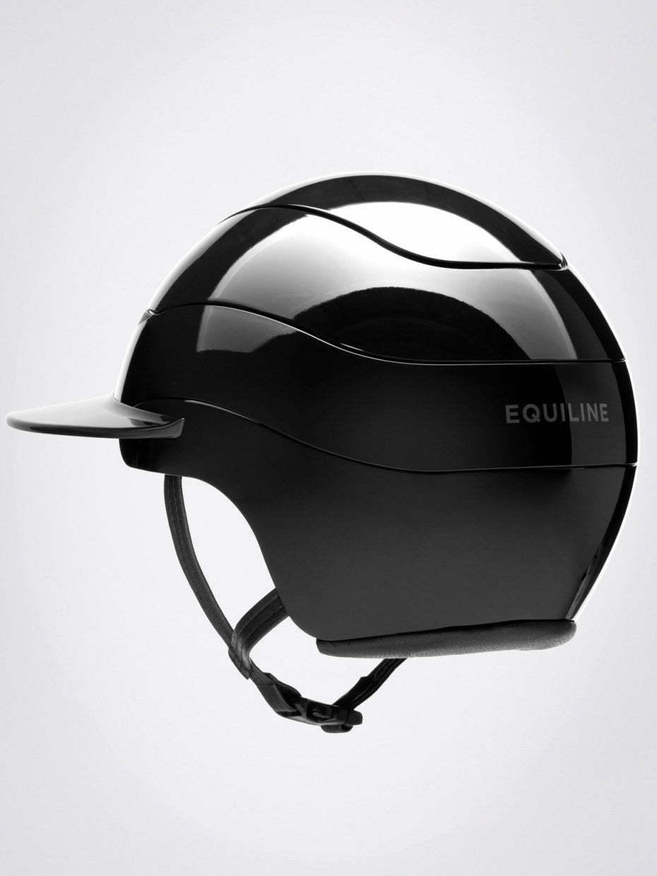 Equiline XANTO - glossy black helmet with strass and matte sun visor