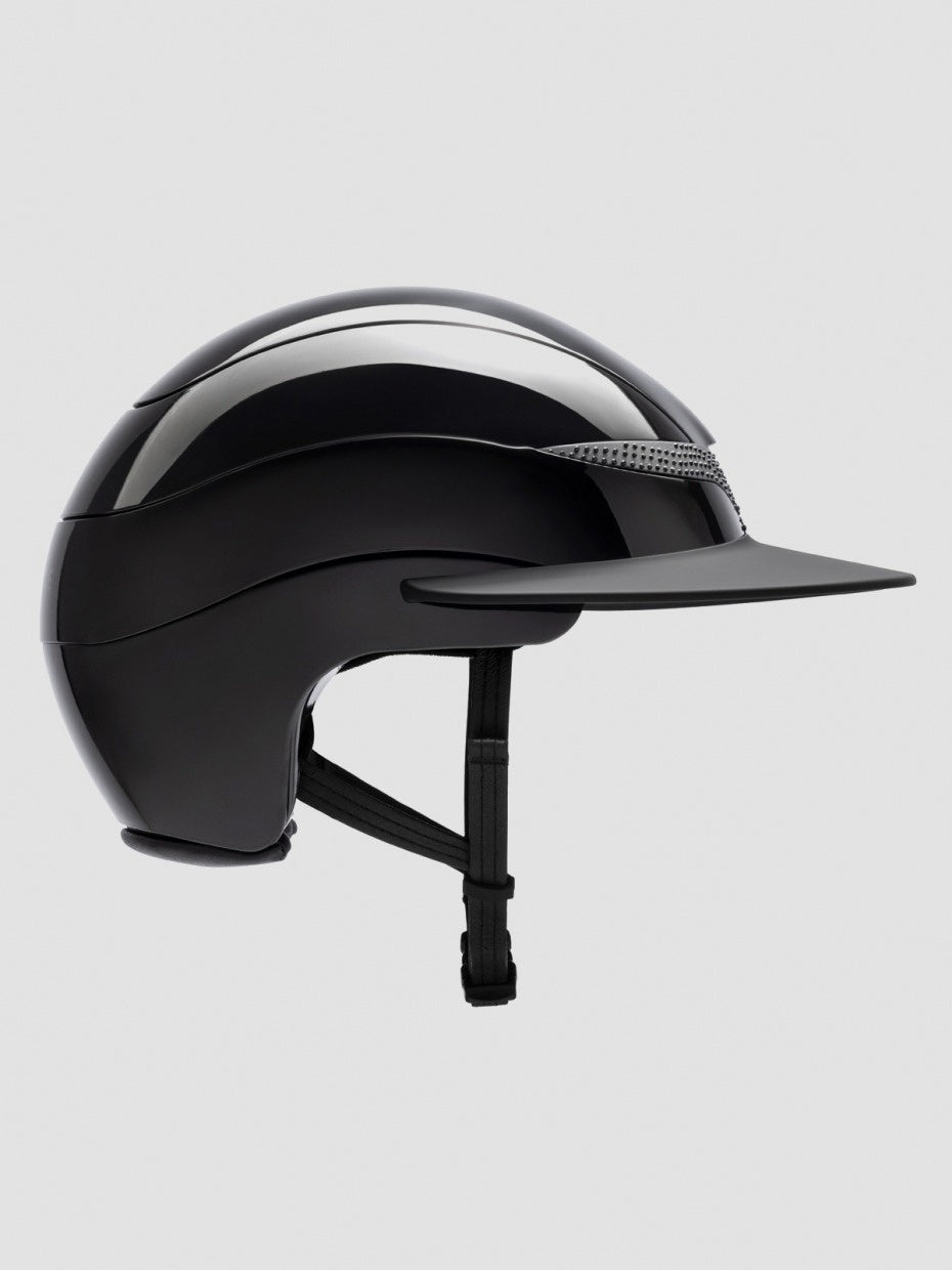 Equiline XANTO - glossy black helmet with strass and matte sun visor