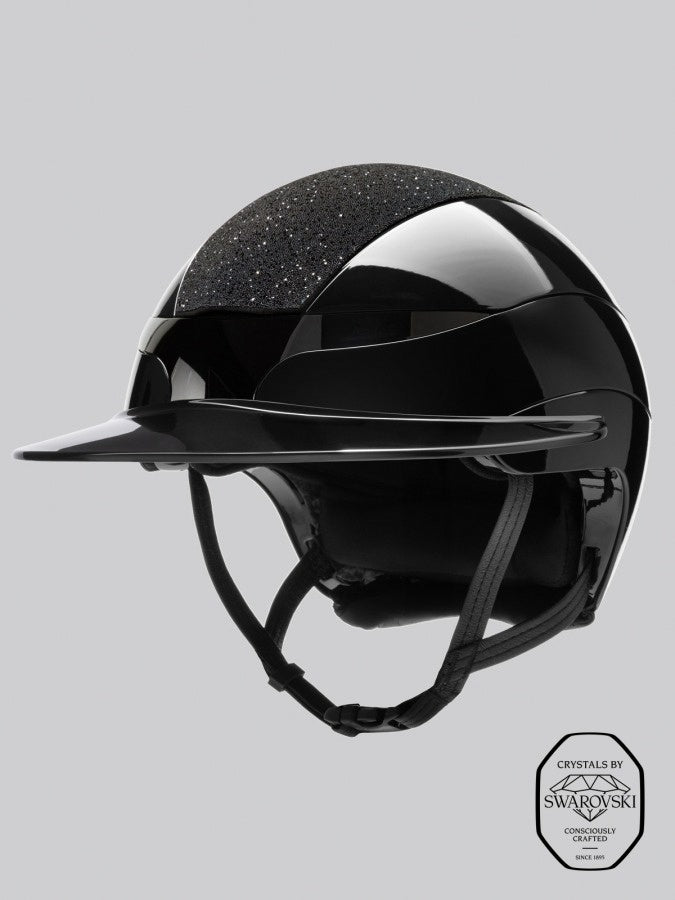 XANTO – Glossy Black Sun Visor Helmet with Swarovski Elegance
