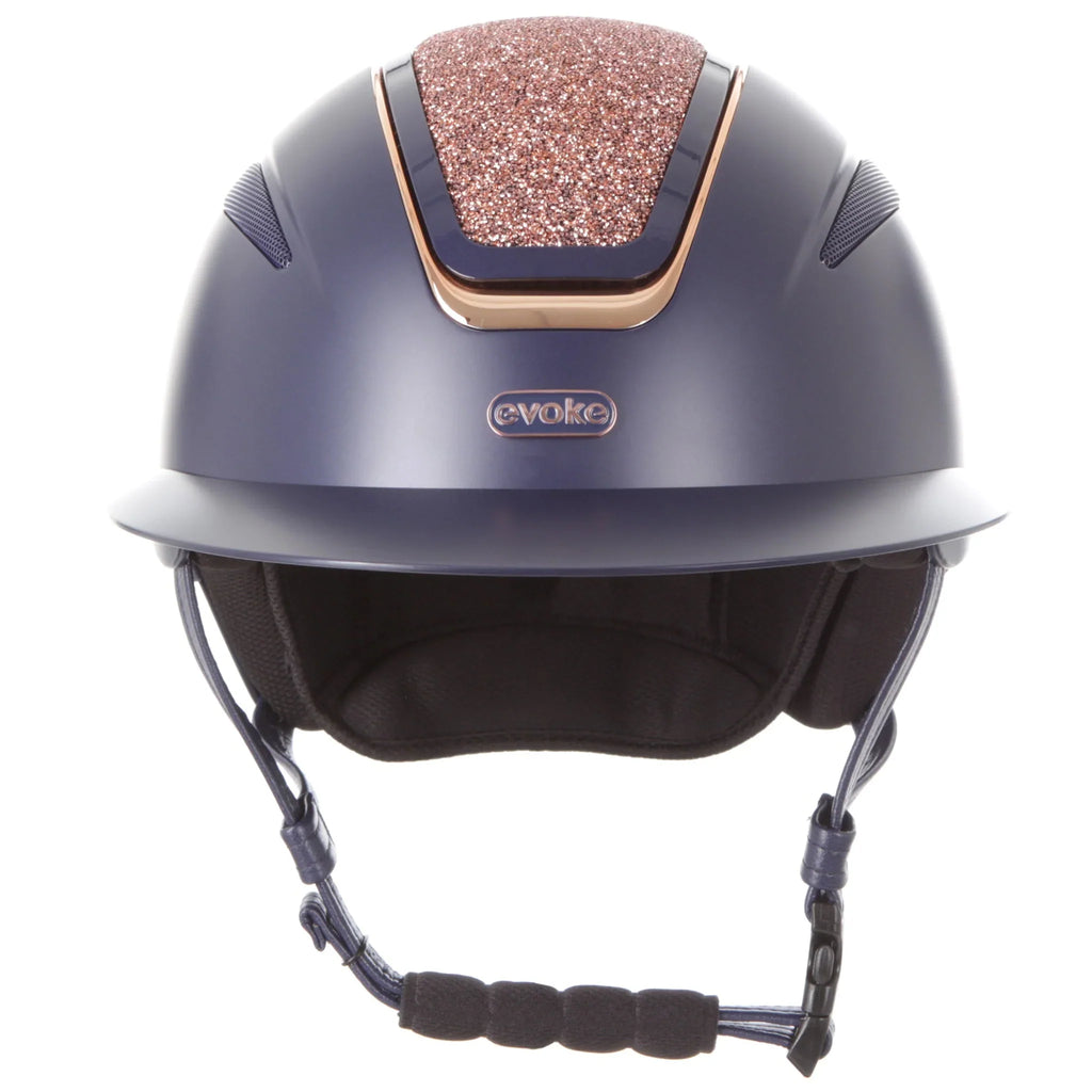 Evoke Callisto Wide Peak Navy/Rose Gold Crystal Frame